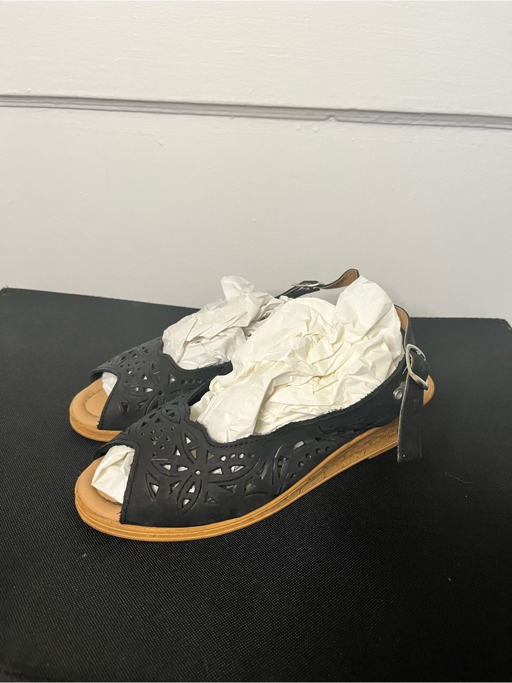 Spring Step Laser Cut Slingback Sandal